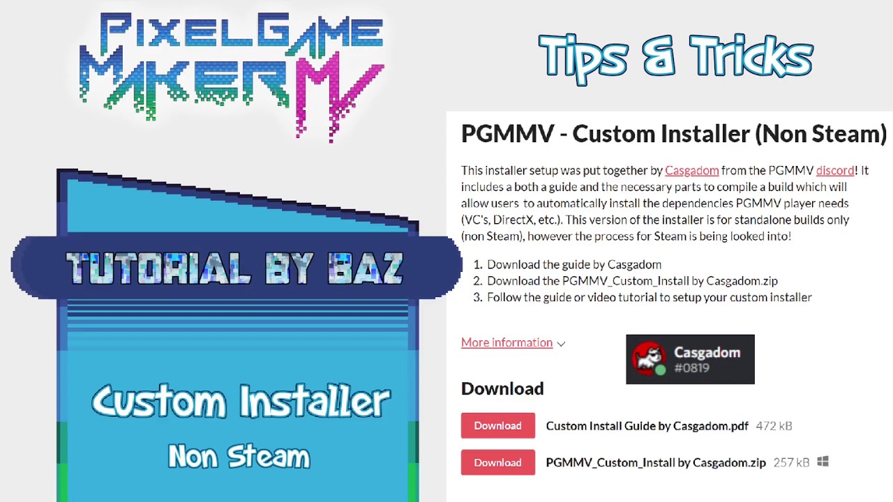 Tips & Tricks - Custom Installer (Non Steam) - Pixel Game Maker MV